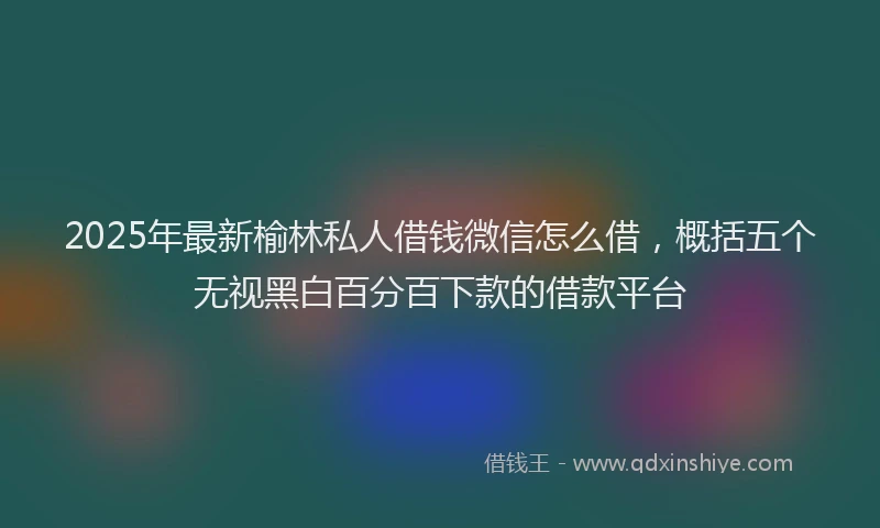 2025年最新榆林私人借钱微信怎么借，概括五个无视黑白百分百下款的借款平台