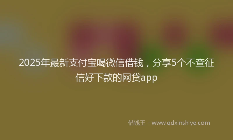 2025年最新支付宝喝微信借钱，分享5个不查征信好下款的网贷app