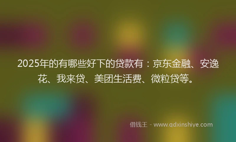 2025年的有哪些好下的贷款有：京东金融、安逸花、我来贷、美团生活费、微粒贷等。