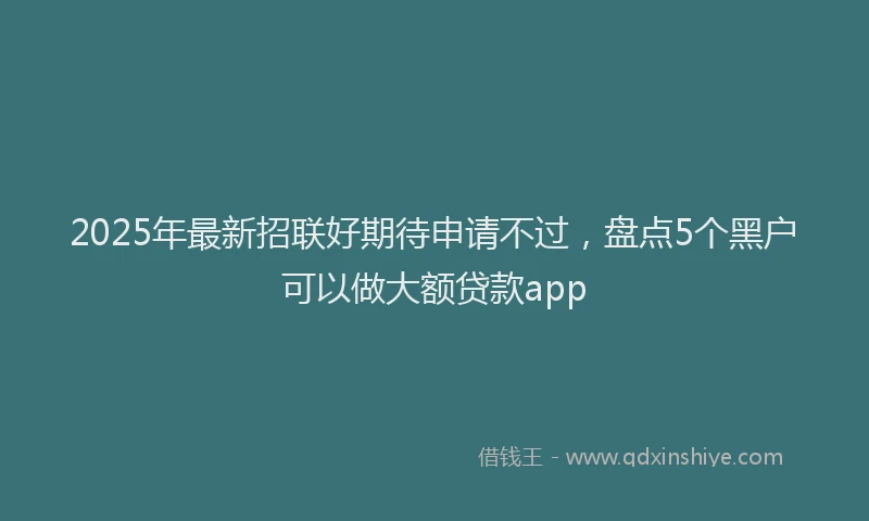 2025年最新招联好期待申请不过，盘点5个黑户可以做大额贷款app
