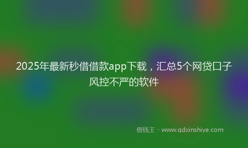 2025年最新秒借借款app下载，汇总5个网贷口子风控不严的软件