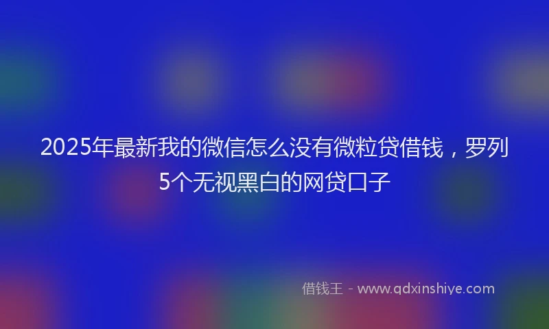 2025年最新我的微信怎么没有微粒贷借钱，罗列5个无视黑白的网贷口子
