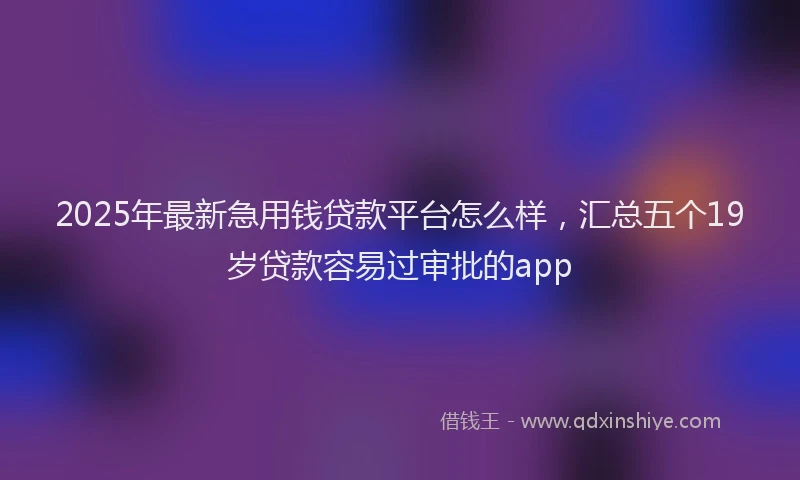 2025年最新急用钱贷款平台怎么样，汇总五个19岁贷款容易过审批的app