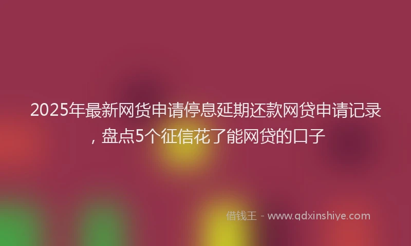 2025年最新网货申请停息延期还款网贷申请记录，盘点5个征信花了能网贷的口子
