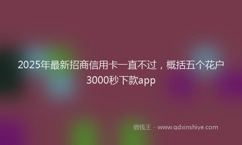 2025年最新招商信用卡一直不过，概括五个花户3000秒下款app