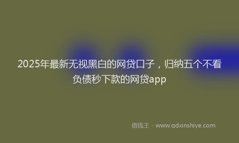 2025年最新无视黑白的网贷口子，归纳五个不看负债秒下款的网贷app