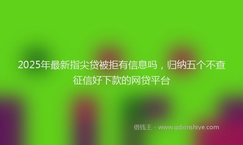 2025年最新指尖贷被拒有信息吗，归纳五个不查征信好下款的网贷平台