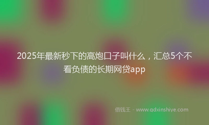 2025年最新秒下的高炮口子叫什么，汇总5个不看负债的长期网贷app