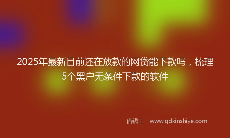 2025年最新目前还在放款的网贷能下款吗，梳理5个黑户无条件下款的软件