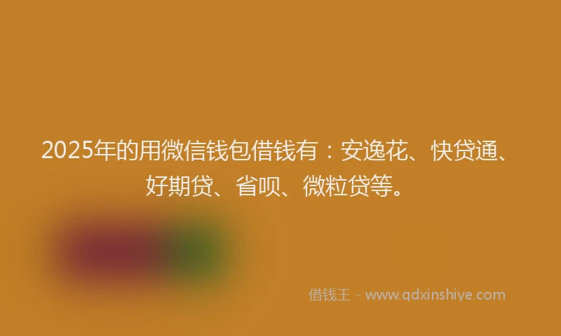 2025年的用微信钱包借钱有：安逸花、快贷通、好期贷、省呗、微粒贷等。