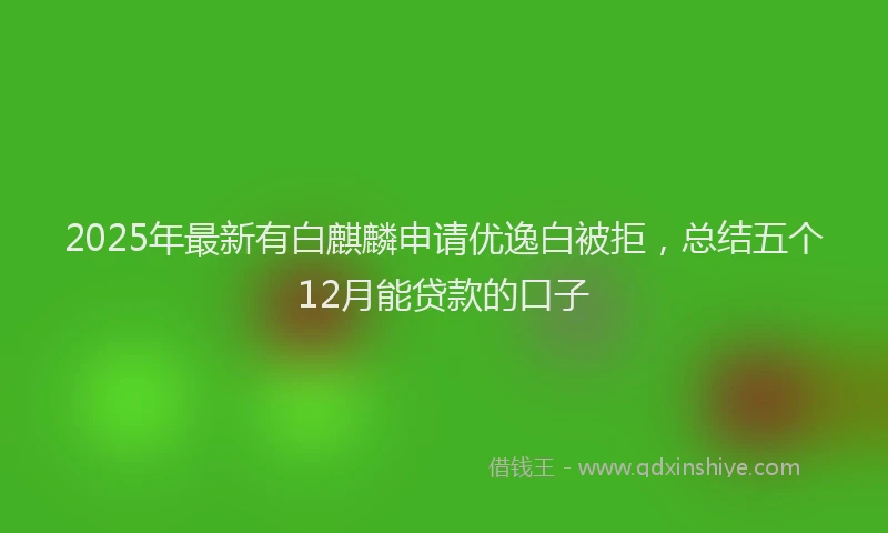 2025年最新有白麒麟申请优逸白被拒，总结五个12月能贷款的口子