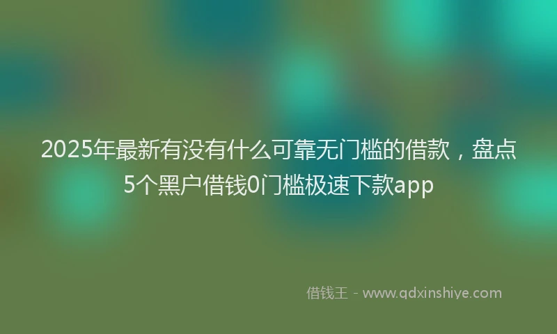 2025年最新有没有什么可靠无门槛的借款，盘点5个黑户借钱0门槛极速下款app