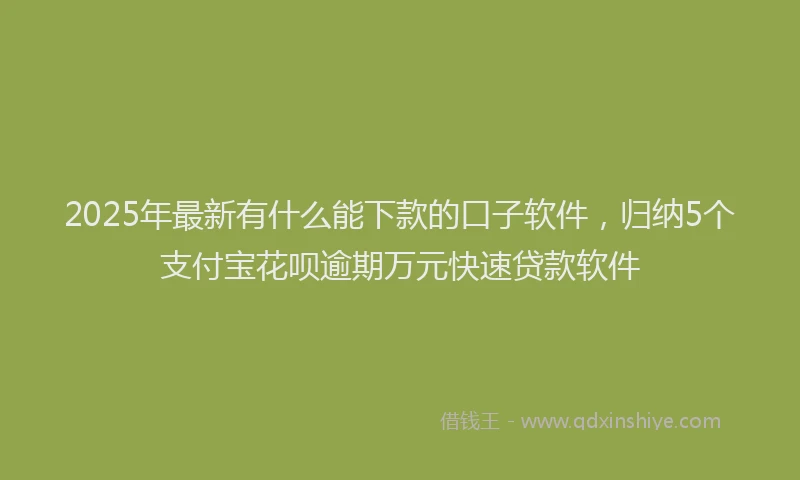 2025年最新有什么能下款的口子软件，归纳5个支付宝花呗逾期万元快速贷款软件