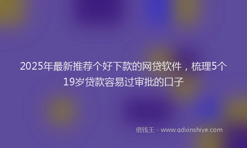 2025年最新推荐个好下款的网贷软件，梳理5个19岁贷款容易过审批的口子