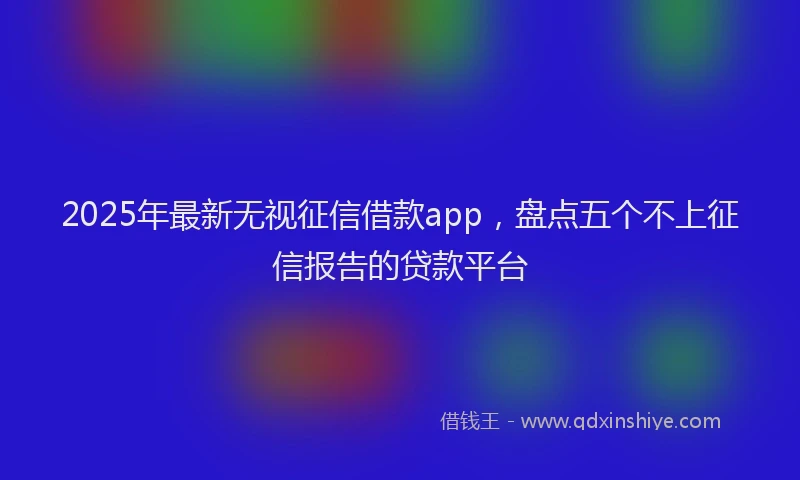 2025年最新无视征信借款app，盘点五个不上征信报告的贷款平台
