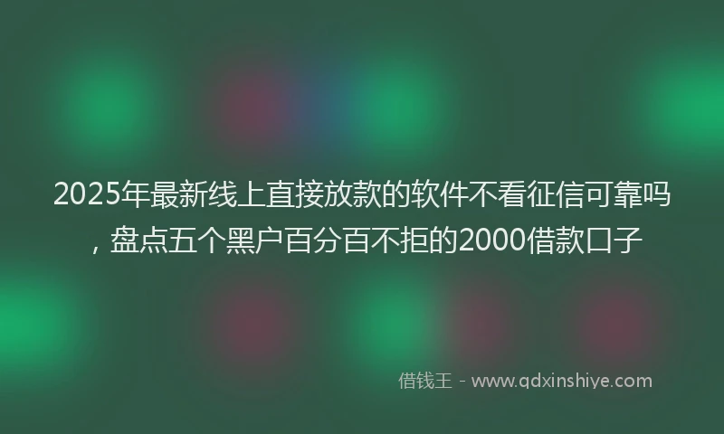 2025年最新线上直接放款的软件不看征信可靠吗，盘点五个黑户百分百不拒的2000借款口子