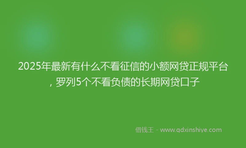 2025年最新有什么不看征信的小额网贷正规平台，罗列5个不看负债的长期网贷口子