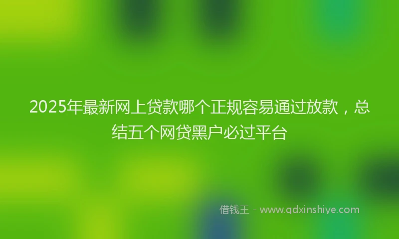 2025年最新网上贷款哪个正规容易通过放款，总结五个网贷黑户必过平台