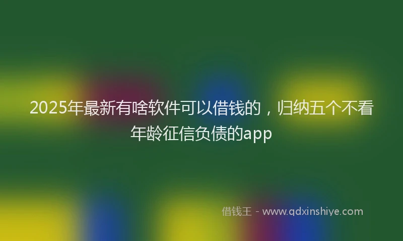 2025年最新有啥软件可以借钱的，归纳五个不看年龄征信负债的app