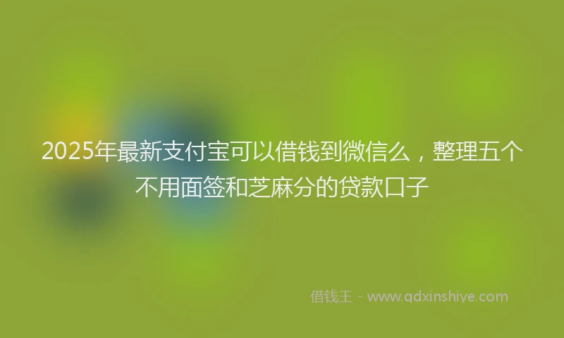 2025年最新支付宝可以借钱到微信么，整理五个不用面签和芝麻分的贷款口子