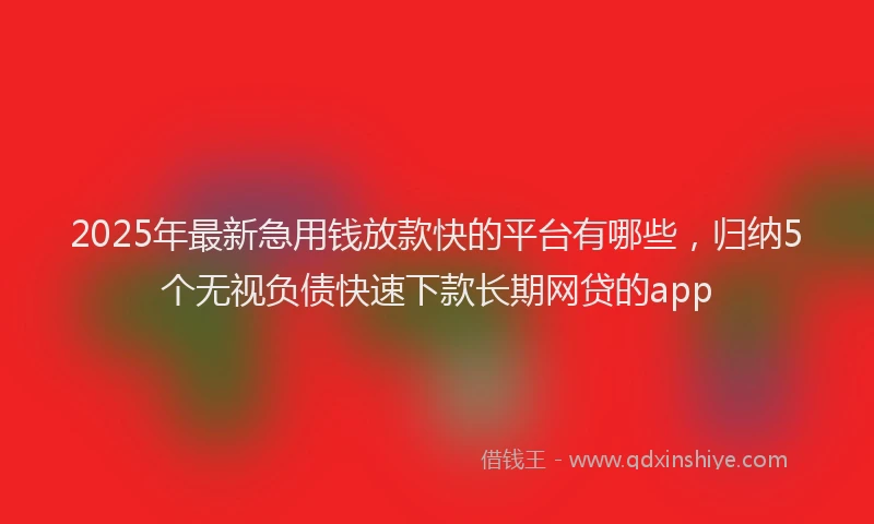 2025年最新急用钱放款快的平台有哪些，归纳5个无视负债快速下款长期网贷的app