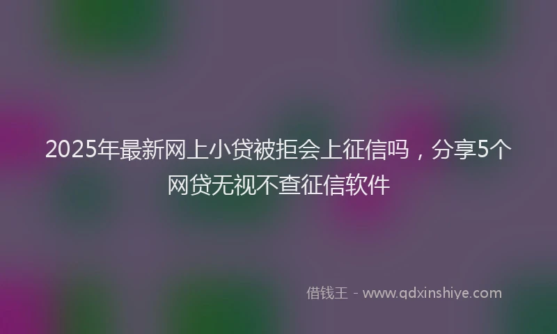 2025年最新网上小贷被拒会上征信吗，分享5个网贷无视不查征信软件