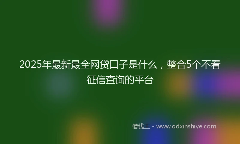 2025年最新最全网贷口子是什么，整合5个不看征信查询的平台
