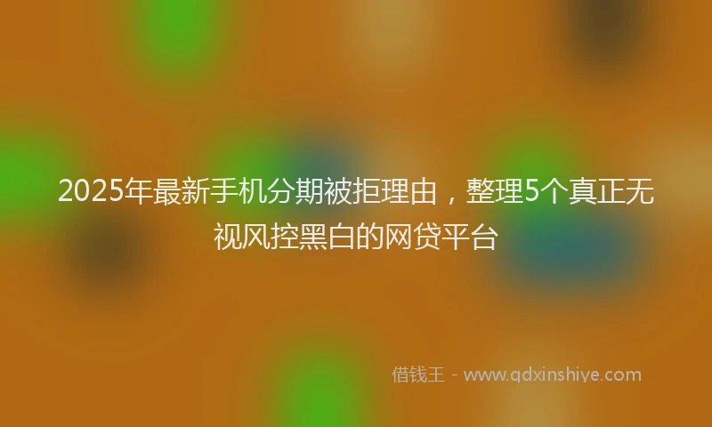 2025年最新手机分期被拒理由，整理5个真正无视风控黑白的网贷平台