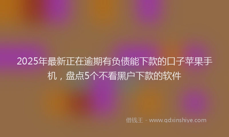 2025年最新正在逾期有负债能下款的口子苹果手机，盘点5个不看黑户下款的软件