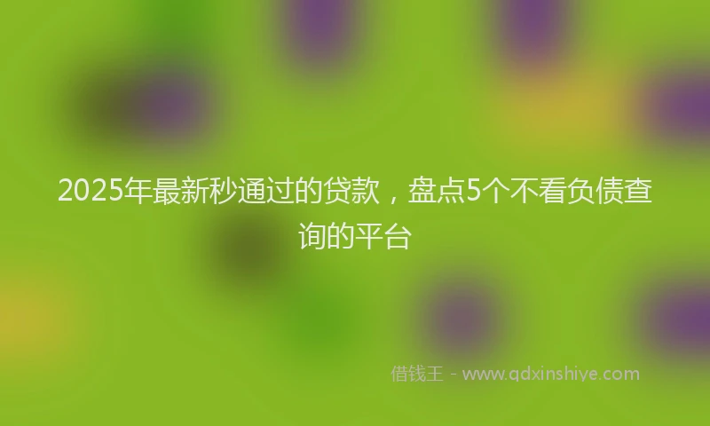2025年最新秒通过的贷款，盘点5个不看负债查询的平台
