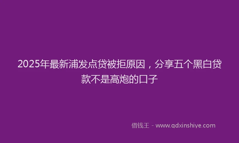 2025年最新浦发点贷被拒原因，分享五个黑白贷款不是高炮的口子