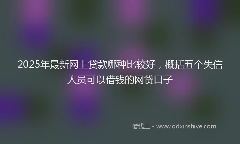 2025年最新网上贷款哪种比较好，概括五个失信人员可以借钱的网贷口子