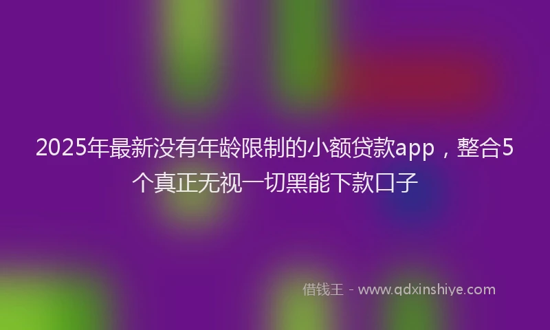 2025年最新没有年龄限制的小额贷款app，整合5个真正无视一切黑能下款口子