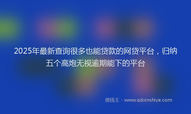 2025年最新查询很多也能贷款的网贷平台，归纳五个高炮无视逾期能下的平台