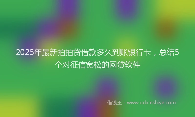 2025年最新拍拍贷借款多久到账银行卡，总结5个对征信宽松的网贷软件