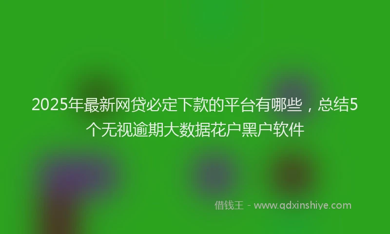 2025年最新网贷必定下款的平台有哪些，总结5个无视逾期大数据花户黑户软件