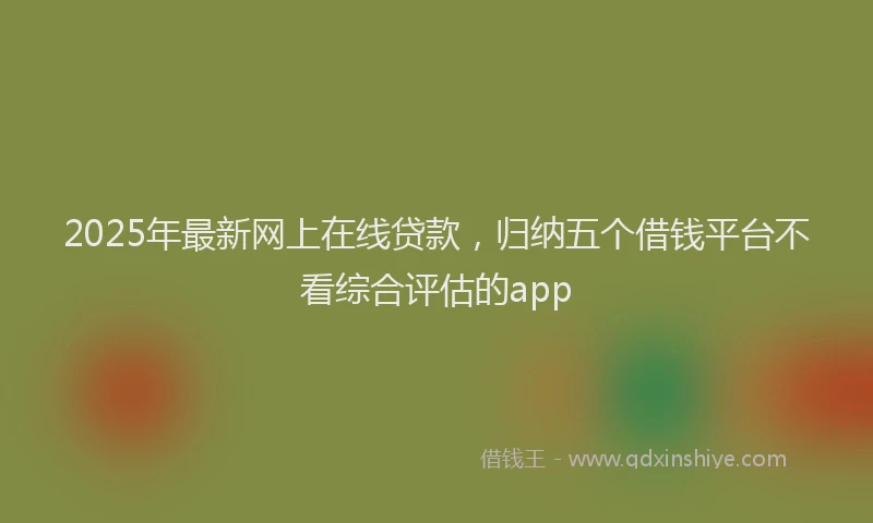 2025年最新网上在线贷款，归纳五个借钱平台不看综合评估的app