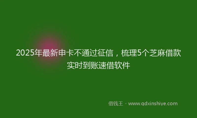 2025年最新申卡不通过征信，梳理5个芝麻借款实时到账速借软件