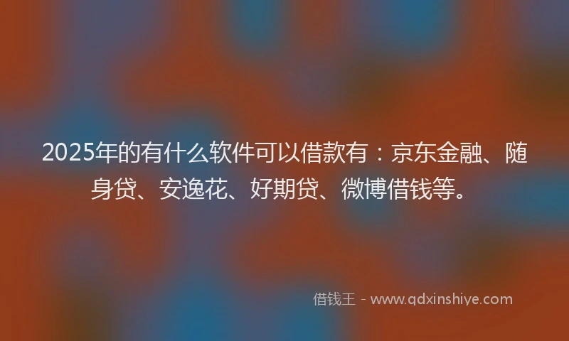2025年的有什么软件可以借款有：京东金融、随身贷、安逸花、好期贷、微博借钱等。