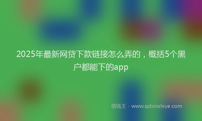 2025年最新网贷下款链接怎么弄的，概括5个黑户都能下的app