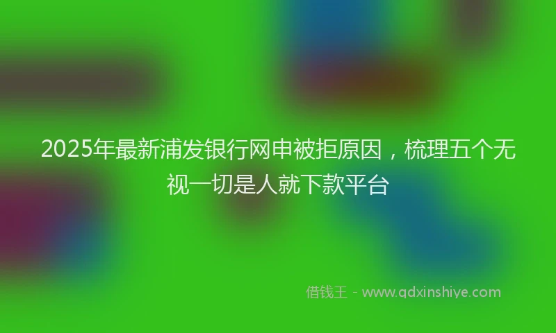 2025年最新浦发银行网申被拒原因，梳理五个无视一切是人就下款平台
