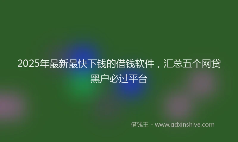 2025年最新最快下钱的借钱软件，汇总五个网贷黑户必过平台