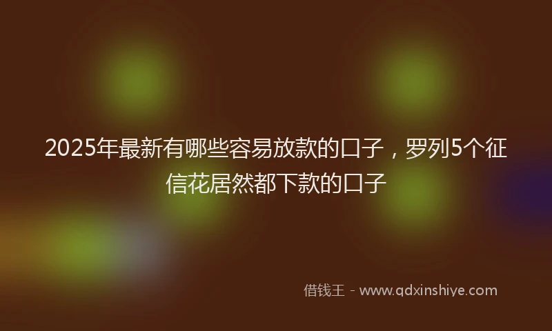2025年最新有哪些容易放款的口子，罗列5个征信花居然都下款的口子
