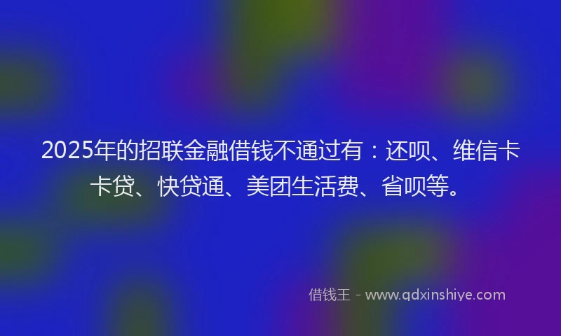 2025年的招联金融借钱不通过有：还呗、维信卡卡贷、快贷通、美团生活费、省呗等。