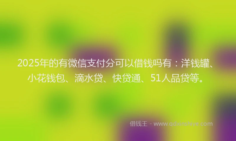 2025年的有微信支付分可以借钱吗有：洋钱罐、小花钱包、滴水贷、快贷通、51人品贷等。