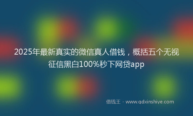 2025年最新真实的微信真人借钱，概括五个无视征信黑白100%秒下网贷app