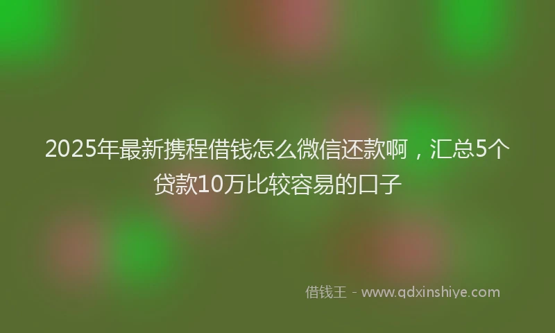 2025年最新携程借钱怎么微信还款啊，汇总5个贷款10万比较容易的口子