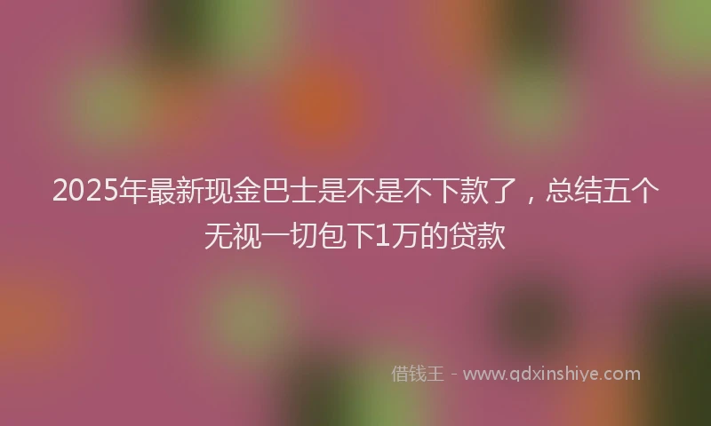 2025年最新现金巴士是不是不下款了，总结五个无视一切包下1万的贷款