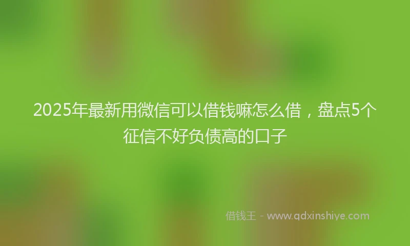 2025年最新用微信可以借钱嘛怎么借，盘点5个征信不好负债高的口子
