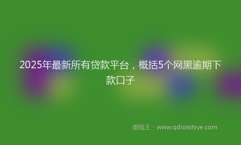 2025年最新所有贷款平台，概括5个网黑逾期下款口子